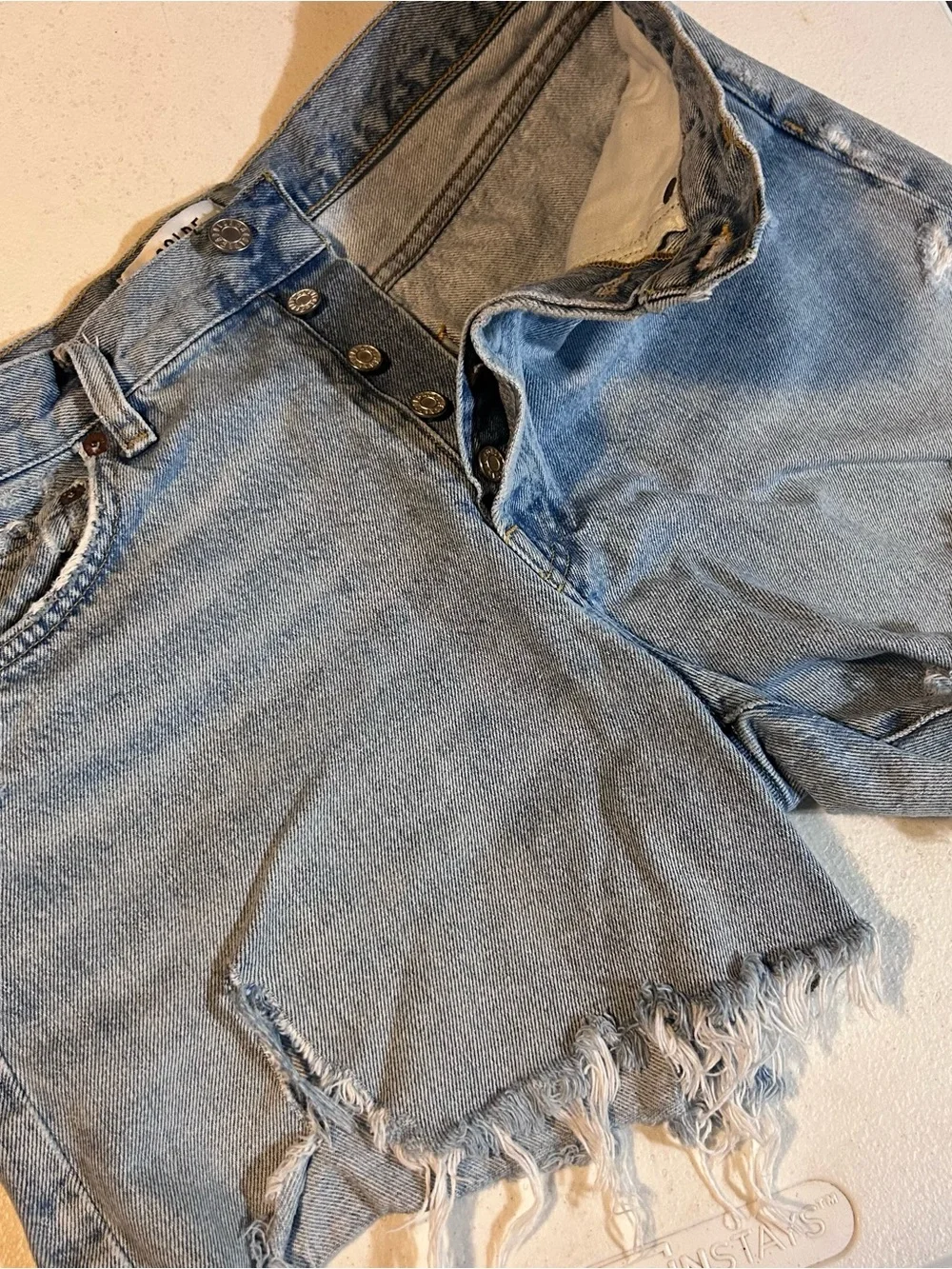 AGOLDE Parker Long Women's High Rise Denim Cutoff Shorts Size 29 A9010-811